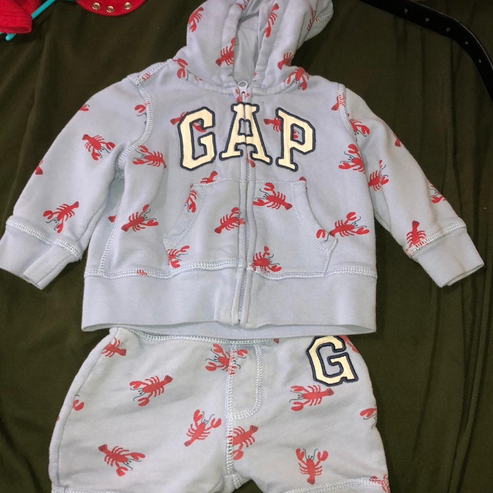 Baby gap lobster jacket and shorts.
